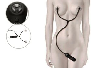 Kink Swell Auto Vibrating Nipple Suckers With Wired Remote Control Black