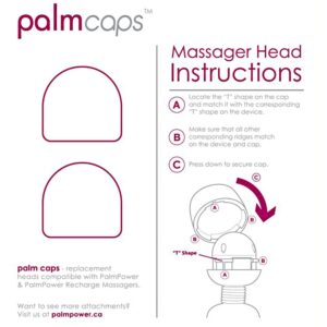 Palm Caps Silicone Vibrating Wand Attachment Heads Pink 2 Each Per Set