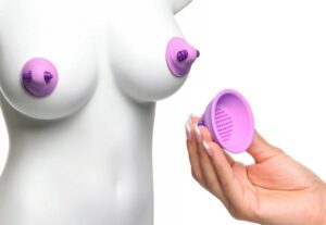 Vibrating Nipple Suckers Waterproof Purple 2 Inch