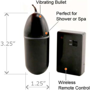 Remote Control Bullet Vibrator Waterproof 3.25 Inch Black