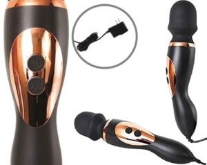 Super Wand 8000 RPM Plug In Wand Vibrator Massager Black And Gold 11.5 Inch