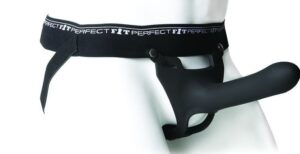 Perfect Fit Zoro 6.5 Silicone Hollow Strap On Harness Kit Black 6.5 Inch