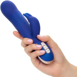 Rotating Beaded Rabbit Vibrator USB Rechargeable Blue