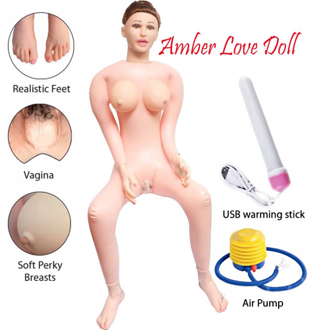 Fuck Friends Amber Blow up Sex Doll With Vibrating Vagina