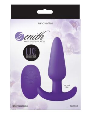 Luxe Zenith Wireless Remote Control Silicone Butt Plug USB Rechargeable Purple 3.9 Inch