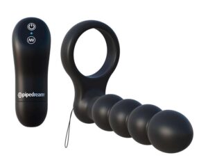 Fantasy C Ringz Remote Control Silicone Double Penetrator Penis Ring Waterproof Black