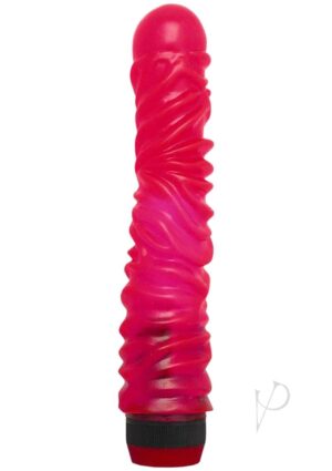 Jelly Caribbean Number 6 Textured Jelly Realistic Vibrator Waterproof Pink 8 Inch
