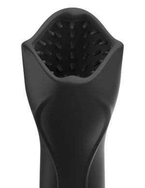 PDX Elite Roto-Teazer Vibrating Silicone Penis Head Masturbator Waterproof Black
