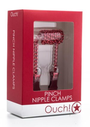 Ouch Stainless Steel Nipple Clamps Red