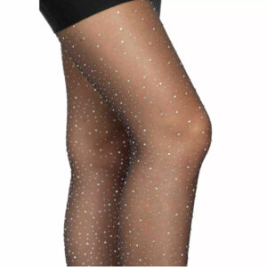 Leg Avenue Spandex Sheer Rhinestone Pantyhose One Size Black