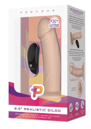 Pegasus Realistic Vibrating Strap On Dildo SET 6.5 Vanilla