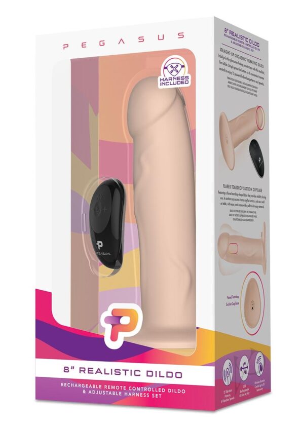 Pegasus Realistic Vibrating Pegging Dildo Strap On Harness SET