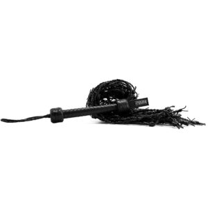 Ouch Saddle Leather Pain Barbed Wire Flogger Black