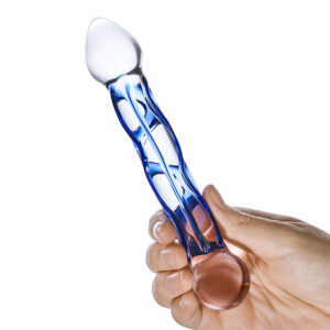 Easy To Insert Tapered Non-Realistic Glass Dildo