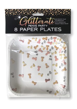 Glitterati Penis Plates Bachelor and Bachelorette Party Supplies