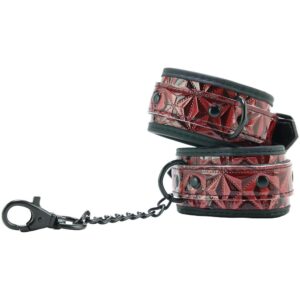 Ouch Luxury Hand Cuffs Burgundy Restraint