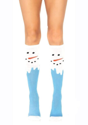 Snow Man Knee High Socks Onesize