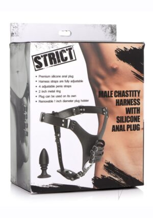 Male Chastity Harness with Removable Silicone Butt Plug