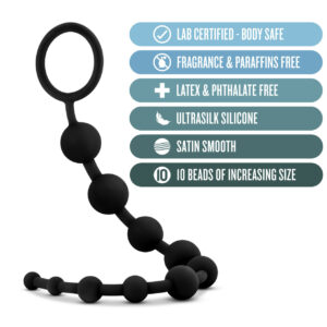 10 Silicone Anal Beads Black