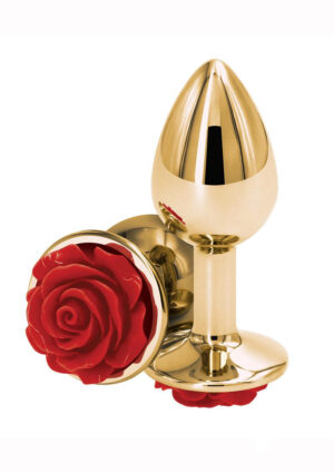 Rear Assets Red Rose Metal Butt Plug Small