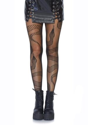 Snake Net Tights Os Black Sexy Tights and Pantyhose