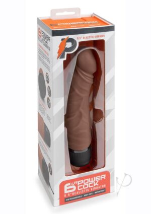 Pc Realistic Vibrator 6.5 Dk Brown