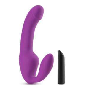 Strapless Strap On Silicone Vibrating Dildo