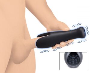 Rechargeable Silicone Stroker Vibrating Masturbator