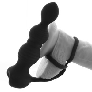 Silicone Vibrating Butt Plug And Penis Ring