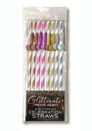 Party Supplies Glitterati Tall Straws 8pk