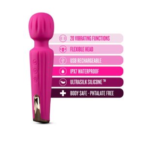 Silicone Wand Vibrator - Magenta