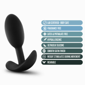 Silicone Vibra Slim Butt Plug Small