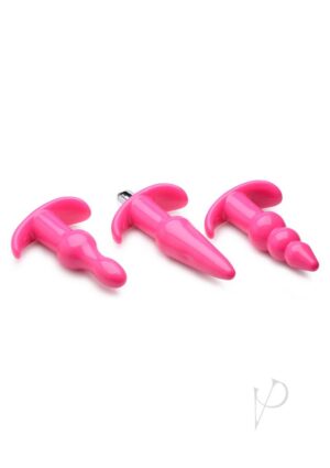 Vibrating Butt Plugs Set - Pink