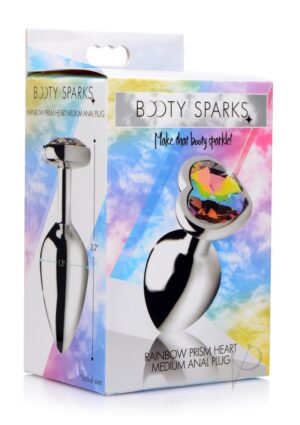 Rainbow Prism Heart Anal Plug - Medium