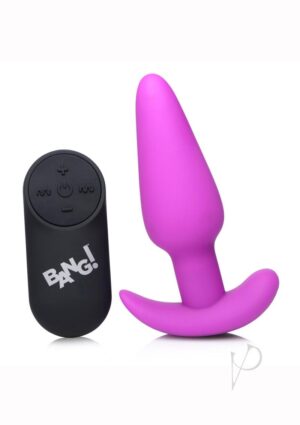 Vibrating Silicone Butt Plug - Purple