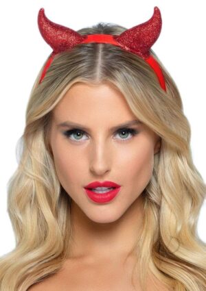 Devious Devil Glitter Horn Headband Sexy Clothing and Accessories
