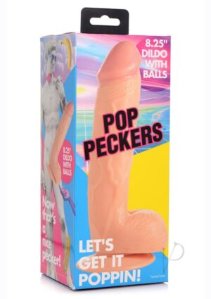 Pop Peckers Dildo W/balls 8.25 Light