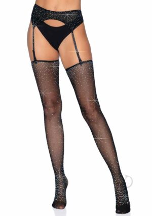 Micro Net Garter Belt Thigh High Stocking