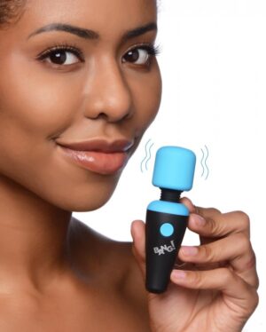 Mini Silicone Wand Vibrator - Blue