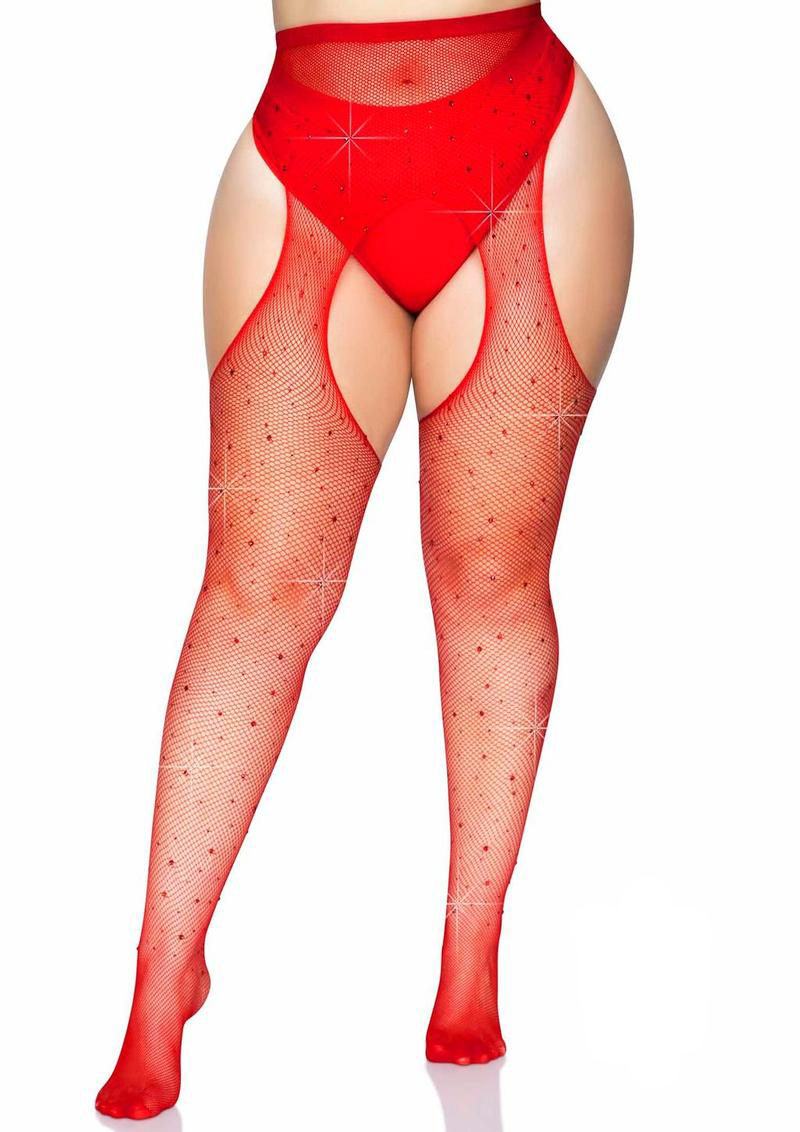 Suspender Sexy Tights and Pantyhose Red