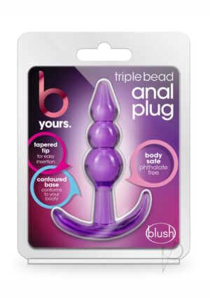 Triple Bead Vibrating Butt Plug – Purple