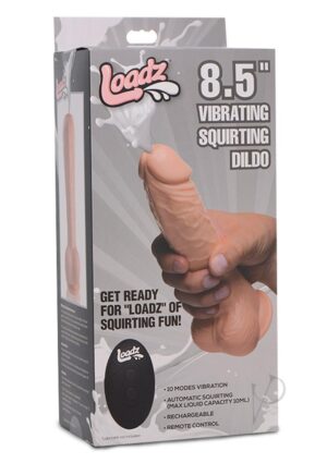 8.5 Inch Vibrating Squirting Dildo with Remote Control - Light