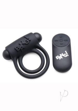 Vibrating Penis Ring & Bullet - Black