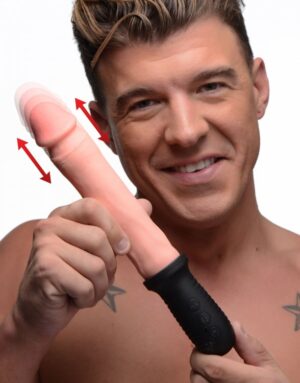 Vibrating and Thrusting Dildo with Handle - Light