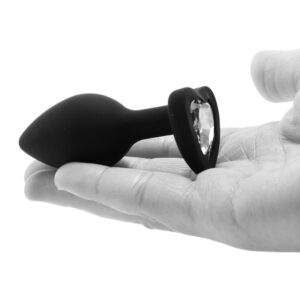 Diamond Heart Silicone Butt Plug - Black