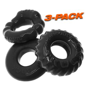 Non-Vibrating Penis Ring 3pk - Black