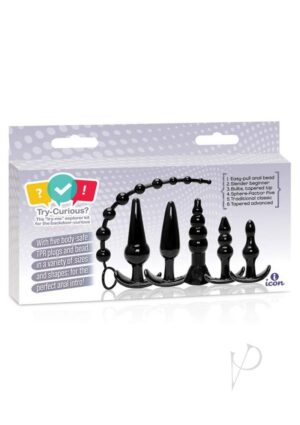 Try Curious Anal Plug Kit Black