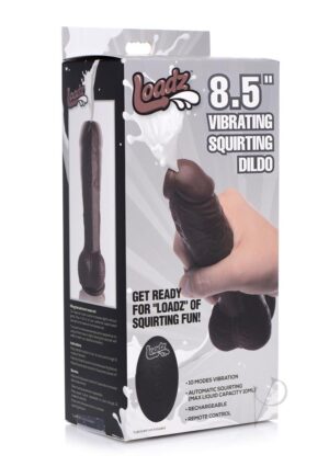 8.5 Inch Vibrating Squirting Dildo with Remote Control - Dark