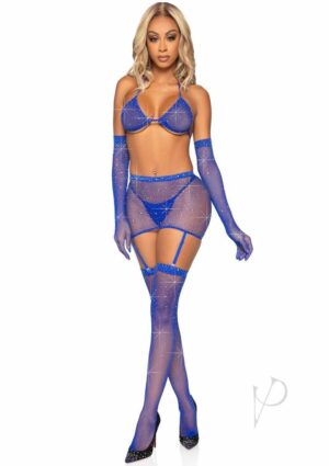 Bikini 5pc Sexy Women Lingerie Set Os - Blue