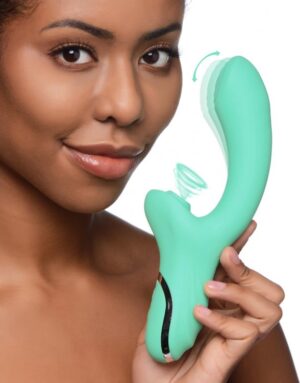 Silicone Rabbit Vibrator - Teal